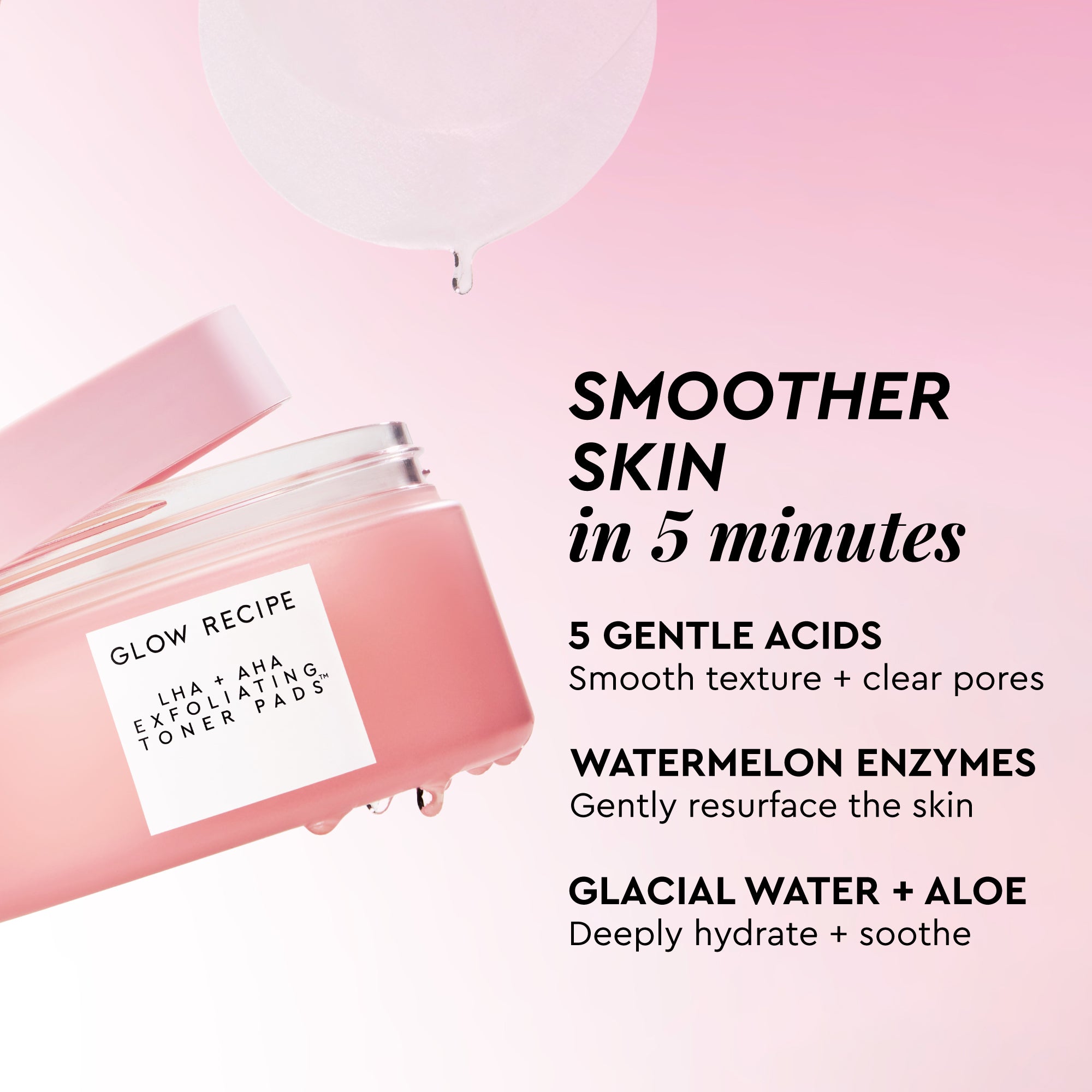 LHA + AHA Korean Watermelon Toner Pads - Image 5